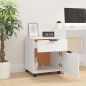 vidaXL Mobiler Aktenschrank mit Rollen Weiß 45x38x54 cm Holzwerkstoff vidaXL Mobiler Aktenschrank mit Rollen Weiß 45x38x54 cm Holzwerkstoff