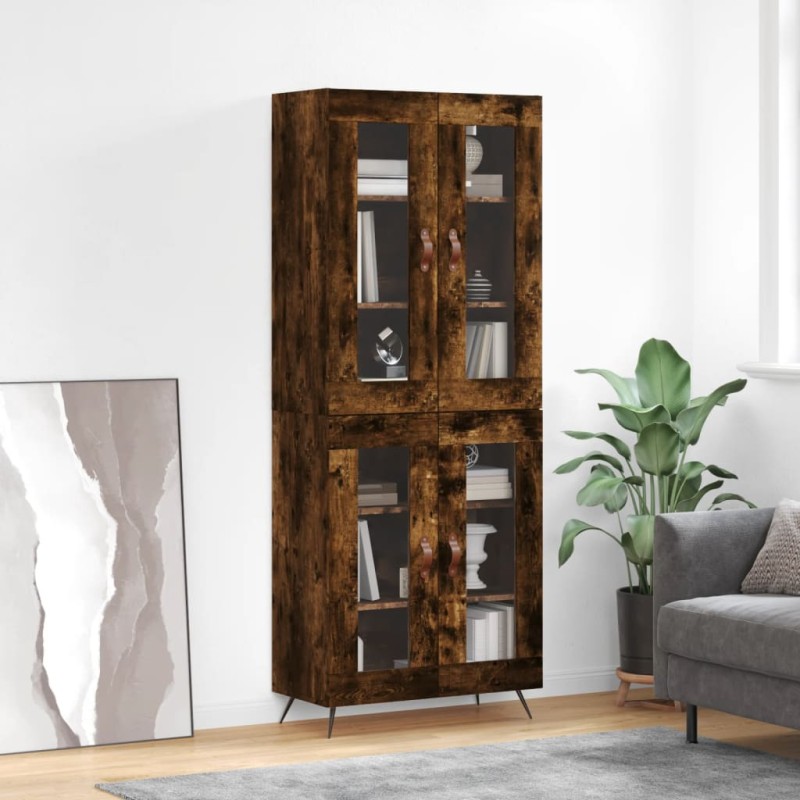 vidaXL Highboard Räuchereiche 69,5x34x180 cm Holzwerkstoff vidaXL Highboard Räuchereiche 69,5x34x180 cm Holzwerkstoff