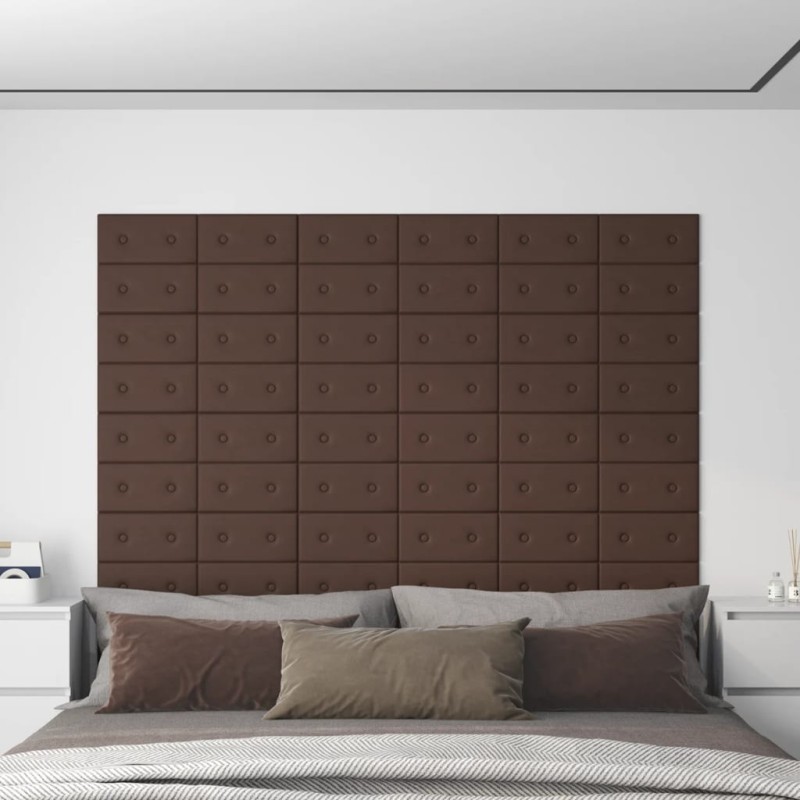Wandpaneele 12 Stk. Braun 30x15 cm Kunstleder 0,54 m² Wandpaneele 12 Stk. Braun 30x15 cm Kunstleder 0,54 m²