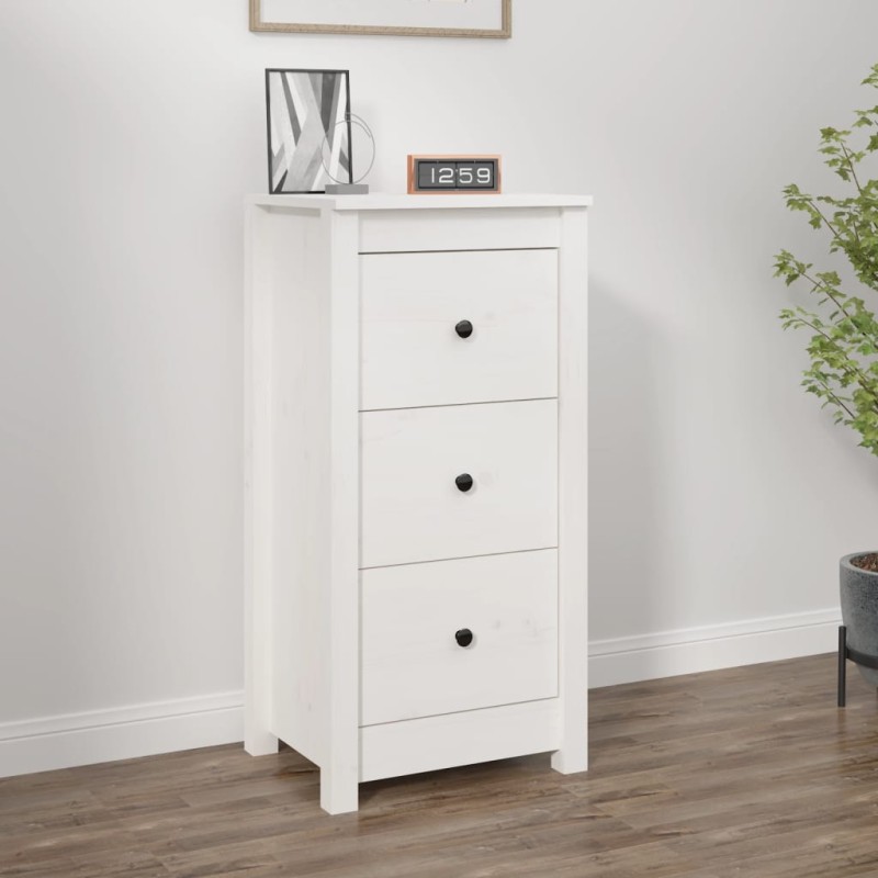 vidaXL Sideboard Weiß 40x35x80 cm Massivholz Kiefer vidaXL Sideboard Weiß 40x35x80 cm Massivholz Kiefer