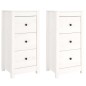 vidaXL Sideboards 2 Stk. Weiß 40x35x80 cm Massivholz Kiefer vidaXL Sideboards 2 Stk. Weiß 40x35x80 cm Massivholz Kiefer