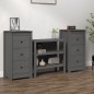 vidaXL Sideboards 2 Stk. Grau 40x35x80 cm Massivholz Kiefer vidaXL Sideboards 2 Stk. Grau 40x35x80 cm Massivholz Kiefer