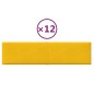 Wandpaneele 12 Stk. Gelb 60x15 cm Samt 1,08 m² Wandpaneele 12 Stk. Gelb 60x15 cm Samt 1,08 m²