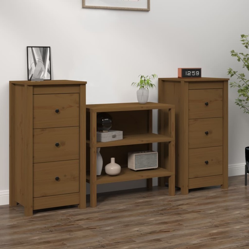vidaXL Sideboards 2 Stk. Honigbraun 40x35x80 cm Massivholz Kiefer vidaXL Sideboards 2 Stk. Honigbraun 40x35x80 cm Massivholz Kiefer