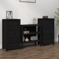 vidaXL Sideboards 2 Stk. Schwarz 40x35x80 cm Massivholz Kiefer vidaXL Sideboards 2 Stk. Schwarz 40x35x80 cm Massivholz Kiefer