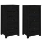 vidaXL Sideboards 2 Stk. Schwarz 40x35x80 cm Massivholz Kiefer vidaXL Sideboards 2 Stk. Schwarz 40x35x80 cm Massivholz Kiefer