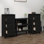 vidaXL Sideboards 2 Stk. Schwarz 40x35x80 cm Massivholz Kiefer vidaXL Sideboards 2 Stk. Schwarz 40x35x80 cm Massivholz Kiefer