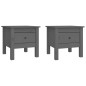 vidaXL Beistelltische 2 Stk. Grau 40x40x39 cm Massivholz Kiefer vidaXL Beistelltische 2 Stk. Grau 40x40x39 cm Massivholz Kiefer