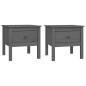 vidaXL Beistelltische 2 Stk. Grau 50x50x49 cm Massivholz Kiefer vidaXL Beistelltische 2 Stk. Grau 50x50x49 cm Massivholz Kiefer