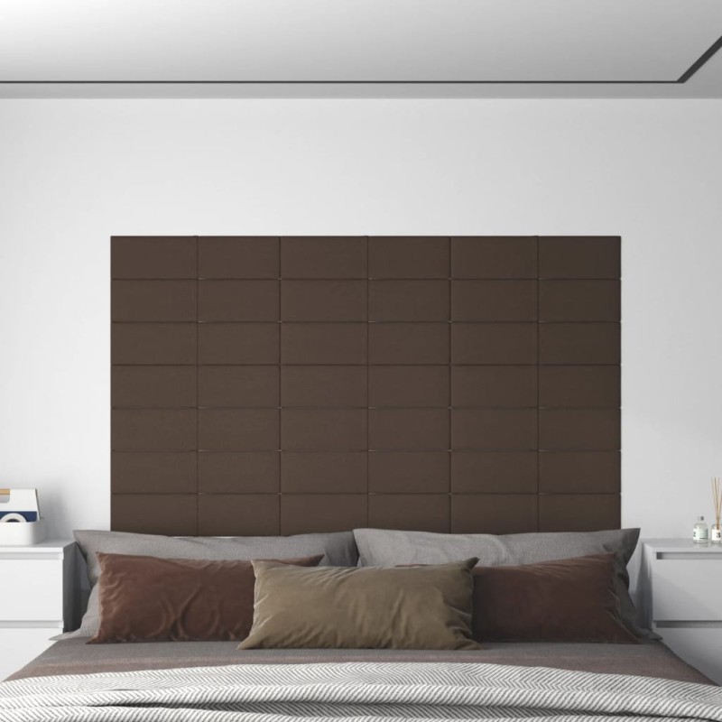 Wandpaneele 12 Stk. Taupe 60x15 cm Stoff 1,08 m² Wandpaneele 12 Stk. Taupe 60x15 cm Stoff 1,08 m²