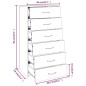 vidaXL Sideboard 6 Schubladen Räuchereiche 50x34x96 cm Holzwerkstoff vidaXL Sideboard 6 Schubladen Räuchereiche 50x34x96 cm Holzwerkstoff