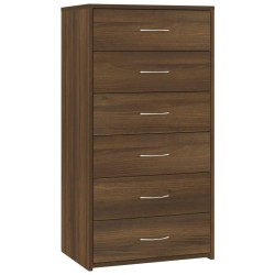 vidaXL Sideboard mit 6 Schubladen Braun Eichen-Optik 50x34x96 cm