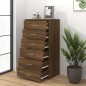 vidaXL Sideboard mit 6 Schubladen Braun Eichen-Optik 50x34x96 cm vidaXL Sideboard mit 6 Schubladen Braun Eichen-Optik 50x34x96 cm