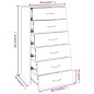 vidaXL Sideboard mit 6 Schubladen Braun Eichen-Optik 50x34x96 cm vidaXL Sideboard mit 6 Schubladen Braun Eichen-Optik 50x34x96 cm