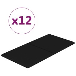 Wandpaneele 12 Stk. Schwarz 60x30 cm Stoff 2,16 m²