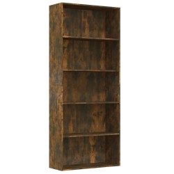 vidaXL Bücherregal 5 Fächer Räuchereiche 80x30x189 cm Holzwerkstoff