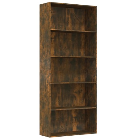 vidaXL Bücherregal 5 Fächer Räuchereiche 80x30x189 cm Holzwerkstoff