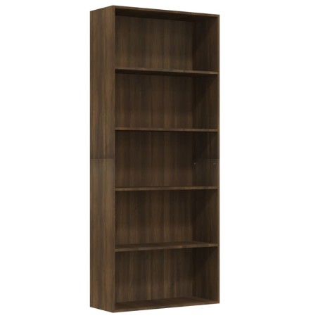vidaXL Bücherregal 5 Fächer Braun Eiche 80x30x189 cm Holzwerkstoff