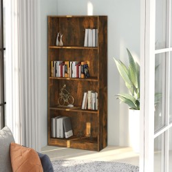 vidaXL Bücherregal 4 Fächer Räuchereiche 60x24x142 cm Holzwerkstoff