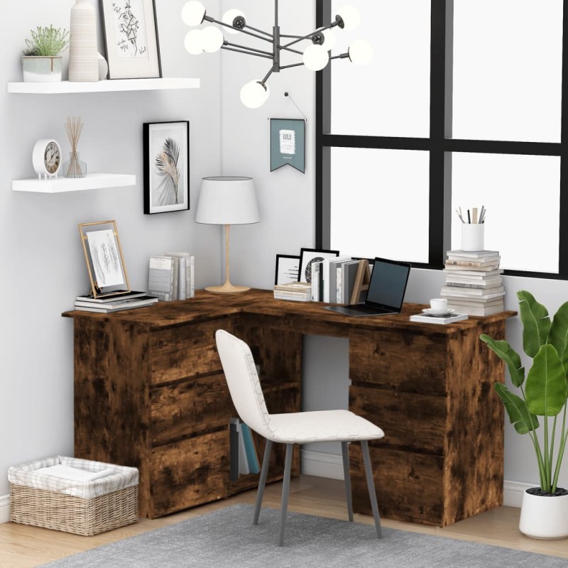vidaXL Eckschreibtisch Räuchereiche 145x100x76 cm Holzwerkstoff vidaXL Eckschreibtisch Räuchereiche 145x100x76 cm Holzwerkstoff