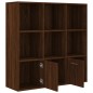 vidaXL Bücherschrank Braun Eichen-Optik 98x30x98 cm vidaXL Bücherschrank Braun Eichen-Optik 98x30x98 cm