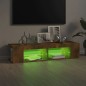 vidaXL TV-Schrank mit LED-Leuchten Räuchereiche 135x39x30 cm vidaXL TV-Schrank mit LED-Leuchten Räuchereiche 135x39x30 cm