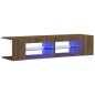 vidaXL TV-Schrank mit LED-Leuchten Braun Eichen-Optik 135x39x30 cm vidaXL TV-Schrank mit LED-Leuchten Braun Eichen-Optik 135x39x30 cm