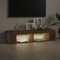 vidaXL TV-Schrank mit LED-Leuchten Braun Eichen-Optik 135x39x30 cm vidaXL TV-Schrank mit LED-Leuchten Braun Eichen-Optik 135x39x30 cm