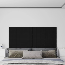 Wandpaneele 12 Stk. Schwarz 90x15 cm Stoff 1,62 m²