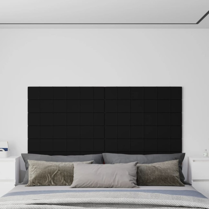 Wandpaneele 12 Stk. Schwarz 90x15 cm Stoff 1,62 m² Wandpaneele 12 Stk. Schwarz 90x15 cm Stoff 1,62 m²