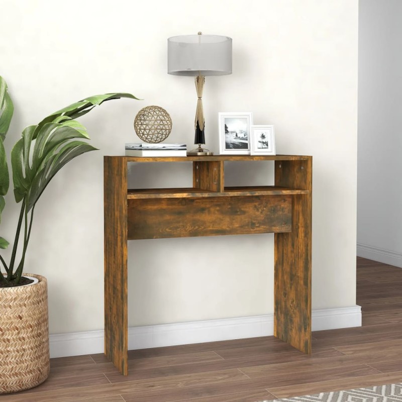 vidaXL Konsolentisch Räuchereiche 78x30x80 cm Holzwerkstoff vidaXL Konsolentisch Räuchereiche 78x30x80 cm Holzwerkstoff