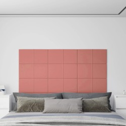 Wandpaneele 12 Stk. Rosa 60x30 cm Samt 2,16 m²