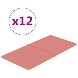 Wandpaneele 12 Stk. Rosa 60x30 cm Samt 2,16 m²