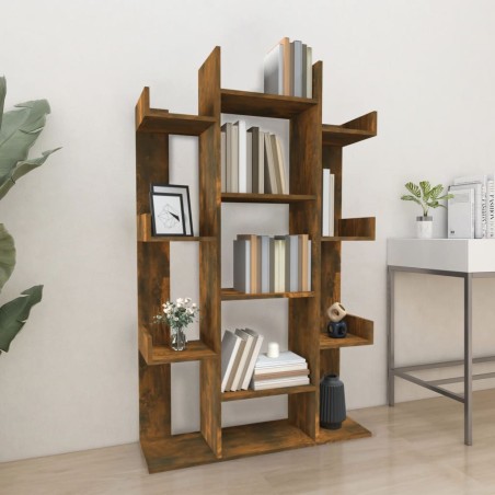 vidaXL Bücherregal Räuchereiche 86x25,5x140 cm Holzwerkstoff