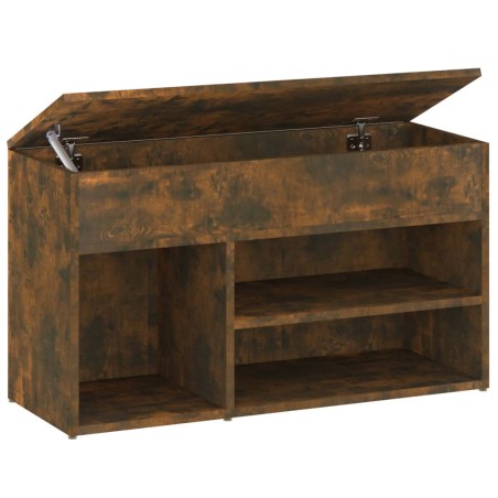 vidaXL Schuhbank Räuchereiche 80x30x45 cm Holzwerkstoff