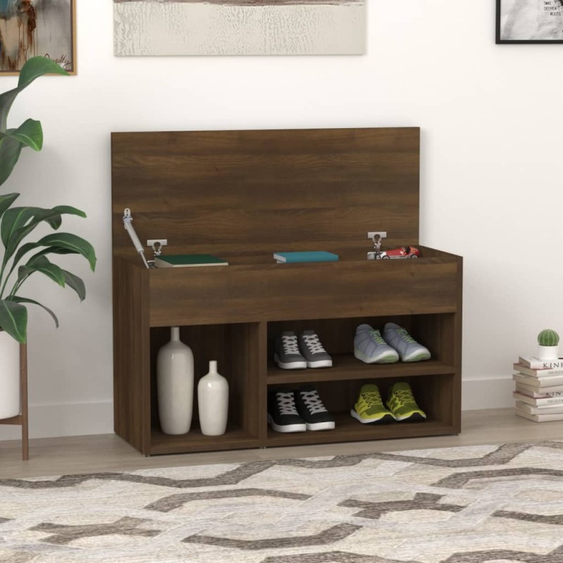 vidaXL Schuhbank Braun Eichen-Optik 80x30x45 cm Holzwerkstoff vidaXL Schuhbank Braun Eichen-Optik 80x30x45 cm Holzwerkstoff