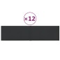 Wandpaneele 12 Stk. Schwarz 60x15 cm Stoff 1,08 m² Wandpaneele 12 Stk. Schwarz 60x15 cm Stoff 1,08 m²