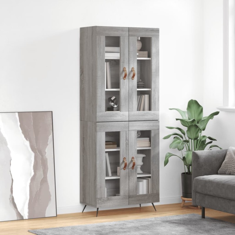 Highboard Grau Sonoma 69,5x34x180 cm Holzwerkstoff Highboard Grau Sonoma 69,5x34x180 cm Holzwerkstoff
