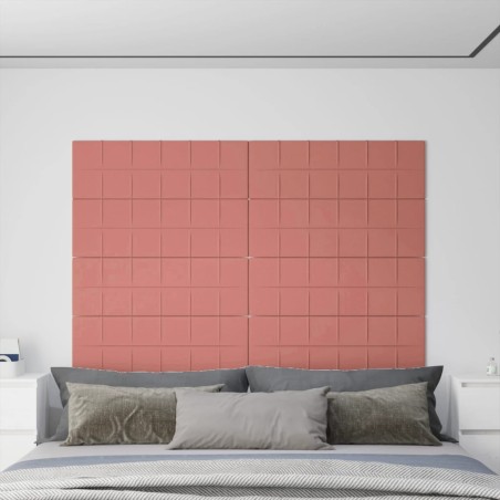 Wandpaneele 12 Stk. Rosa 90x30 cm Samt 3,24 m²