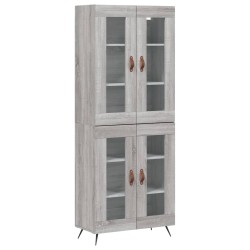 Highboard Grau Sonoma 69,5x34x180 cm Holzwerkstoff