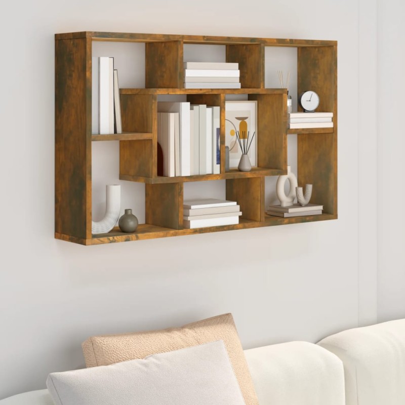vidaXL Wandregal Räuchereiche 85x16x52,5 cm Holzwerkstoff vidaXL Wandregal Räuchereiche 85x16x52,5 cm Holzwerkstoff