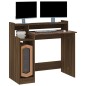 vidaXL Schreibtisch mit LEDs Braun Eiche-Optik 97x45x90 Holzwerkstoff vidaXL Schreibtisch mit LEDs Braun Eiche-Optik 97x45x90 Holzwerkstoff