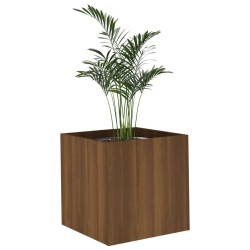 vidaXL Pflanzgefäß Braun Eichen-Optik 40x40x40 cm Holzwerkstoff