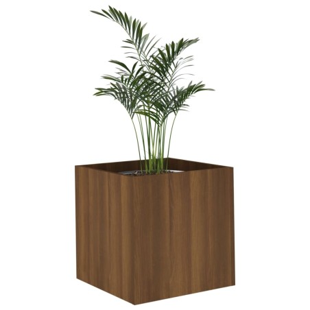 vidaXL Pflanzgefäß Braun Eichen-Optik 40x40x40 cm Holzwerkstoff