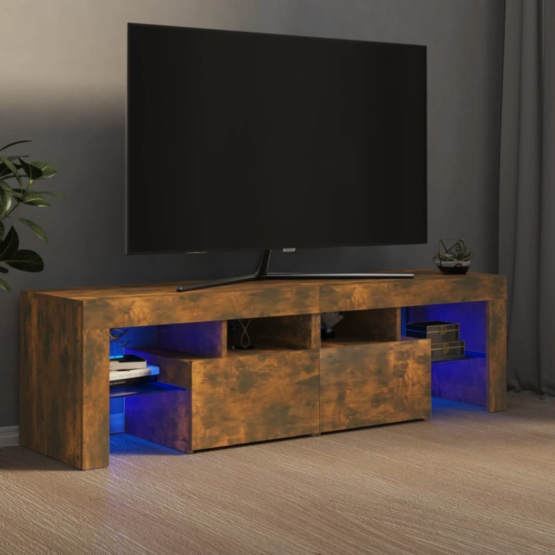 vidaXL TV-Schrank mit LED-Leuchten Räuchereiche 140x36,5x40 cm vidaXL TV-Schrank mit LED-Leuchten Räuchereiche 140x36,5x40 cm