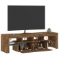 vidaXL TV-Schrank mit LED-Leuchten Räuchereiche 140x36,5x40 cm vidaXL TV-Schrank mit LED-Leuchten Räuchereiche 140x36,5x40 cm