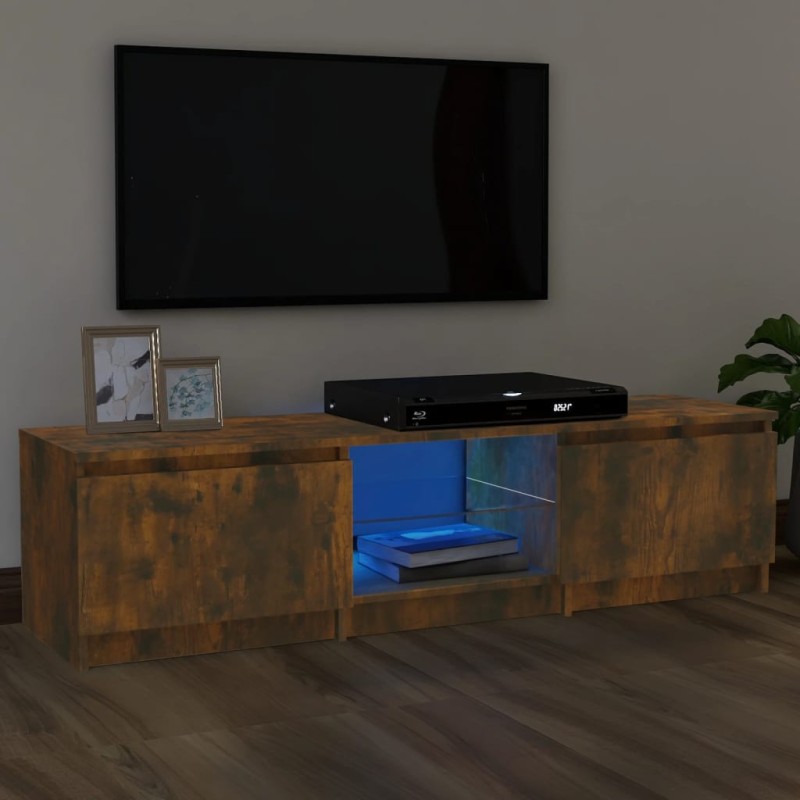 vidaXL TV-Schrank mit LED-Leuchten Räuchereiche 140x40x35,5 cm vidaXL TV-Schrank mit LED-Leuchten Räuchereiche 140x40x35,5 cm