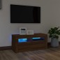 vidaXL TV-Schrank mit LED-Leuchten Braun Eichen-Optik 90x35x40 cm vidaXL TV-Schrank mit LED-Leuchten Braun Eichen-Optik 90x35x40 cm