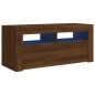vidaXL TV-Schrank mit LED-Leuchten Braun Eichen-Optik 90x35x40 cm vidaXL TV-Schrank mit LED-Leuchten Braun Eichen-Optik 90x35x40 cm