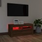 vidaXL TV-Schrank mit LED-Leuchten Braun Eichen-Optik 90x35x40 cm vidaXL TV-Schrank mit LED-Leuchten Braun Eichen-Optik 90x35x40 cm